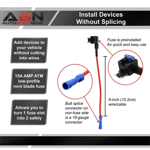 Fuse Tap Add A Circuit Kit ATM Low Profile Mini Fuse Blade Adapter ABN 4326_PARENT 13 Fuse Tap Add A Circuit Kit ATM Low Profile Mini Fuse Blade Adapter ABN 4326_PARENT - Image 13