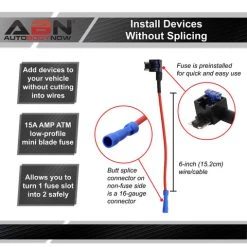 Fuse Tap Add A Circuit Kit ATM Low Profile Mini Fuse Blade Adapter ABN 4326_PARENT 34 Fuse Tap Add A Circuit Kit ATM Low Profile Mini Fuse Blade Adapter ABN 4326_PARENT -Injen Technology Shop abn 4326 5pack 4 large