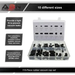 Rubber Vacuum Cap 115-Piece Assortment Set – Automotive Line Caps Kit ABN 6075 -Injen Technology Shop abn 6075 4 large