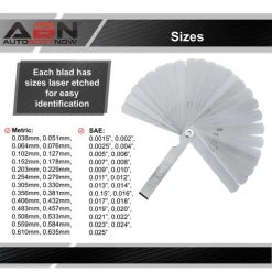 ABN Universal SAE And Metric Master Feeler Gauge 26-Piece Blade Tool For Measuring Gap Width / Thickness ABN 9357 -Injen Technology Shop abn 9357 5 large