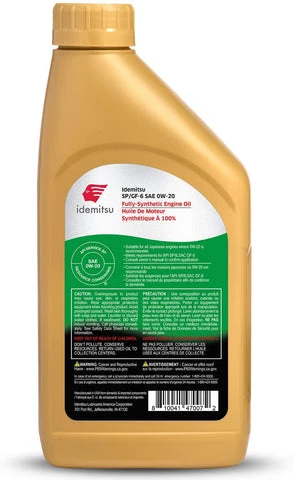 Idemitsu Full Synthetic 0W-20 Engine Oil SP/GF-6-1 Quart 2 Idemitsu Full Synthetic 0W-20 Engine Oil SP/GF-6-1 Quart - Image 2