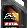 Motul 8100 Eco-nergy 5W-30 Synthetic Gasoline And Diesel Lubricant - 5 Liter