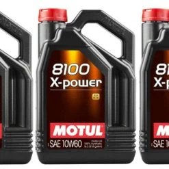 Motul 8100 X-POWER 10W60 - 15 Liters - Fully Synthetic Engine Motor Oil 3 X 5L