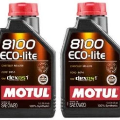 Motul 108534 Set Of 4 8100 ECO-lite 0W-20 Motor Oil 1-Liter Bottles
