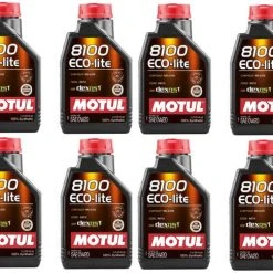 Motul 108534 Set Of 8 8100 ECO-lite 0W-20 Motor Oil 1-Liter Bottles