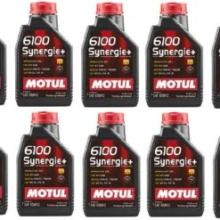 Motul 108646 Set Of 10 6100 Synergie+ 10W-40 Motor Oil 1-Liter Bottles