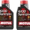Motul 108646 Set Of 2 6100 Synergie+ 10W-40 Motor Oil 1-Liter Bottles
