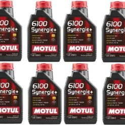 Motul 108646 Set Of 8 6100 Synergie+ 10W-40 Motor Oil 1-Liter Bottles