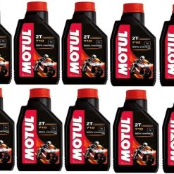 Motul 104034 Set Of 10 710 2T Motor Oil 1-Liter Bottles