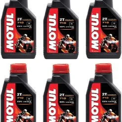 Motul 104034 Set Of 6 710 2T Motor Oil 1-Liter Bottles