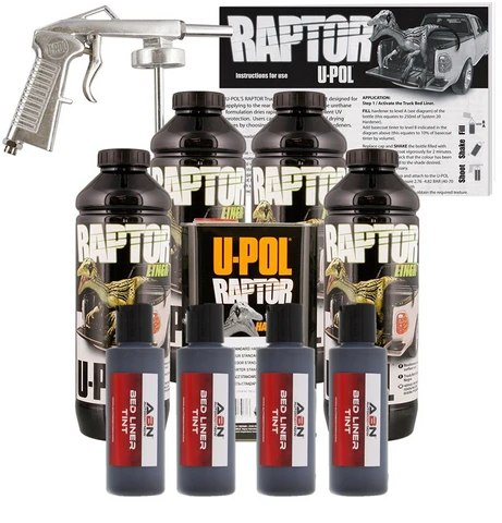 U-POL Raptor Tintable Black Metallic Bed Liner Kit W/ Spray Gun, 4 Liters Upol 1 U-POL Raptor Tintable Black Metallic Bed Liner Kit W/ Spray Gun, 4 Liters Upol