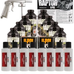 U-POL Raptor Bright White Urethane Spray Truck Bed Liner W/ Gun, 8 Liters Upol
