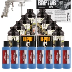 U-POL Raptor Tintable Reflex Blue Bed Liner Kit W/ Spray Gun, 8L Upol